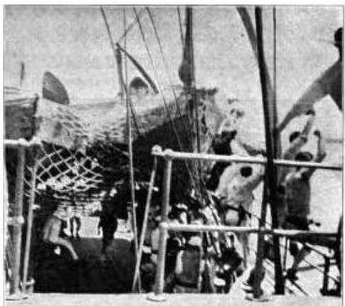 Olympia men cheering Baltimore Battle of Manila Bay May 1 1898