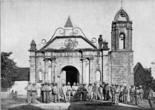 Paranaque Filipino troops front of San Nicolas Convent 1898 Filipinos