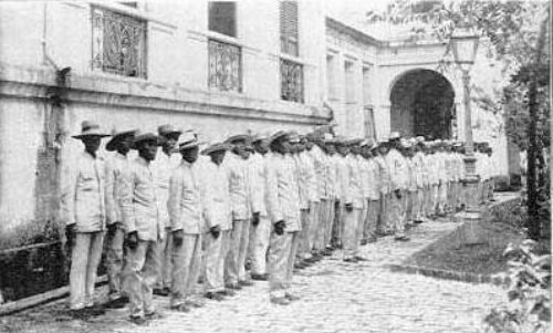 RP-US War 1898 Filipino troops at inspection