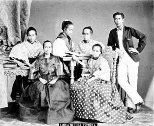 Spanish-Filipino mestizo family ca 1870