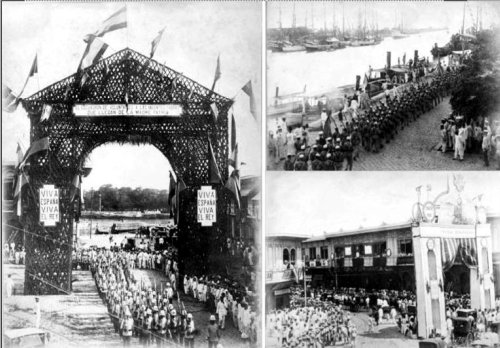 Spanish troops arrive in Manila 3 pics Oct 3 1896