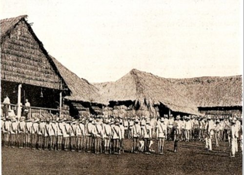 Spanish troops at mass in Philippines 1897