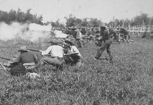 Taguig, 1st WA Volunteers advance March 18-19 1899 underwood