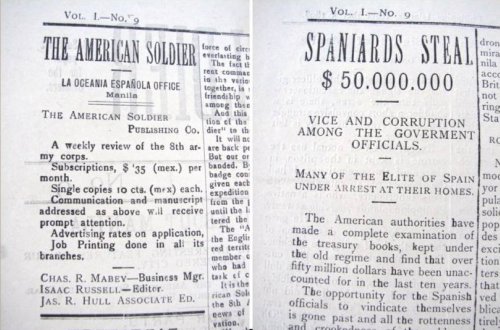 The American Soldier Spanish corrupt Nov 5 1898