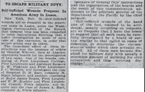 To escape military duty, Salt Lake Herald Nov 24, 1899
