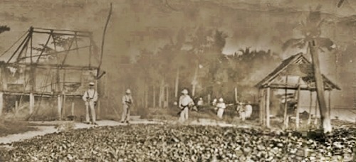 Town burned by USS Vicksburg sailors on Samar Oct 1901