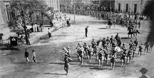U.S. 30th Infantry band parade Manila July 4 1902