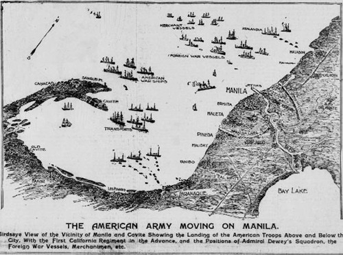 US army moving on Manila July 19, SFC July 23 1898