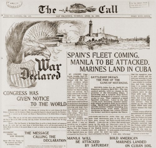 US declares war on Spain SFC April 26 1898