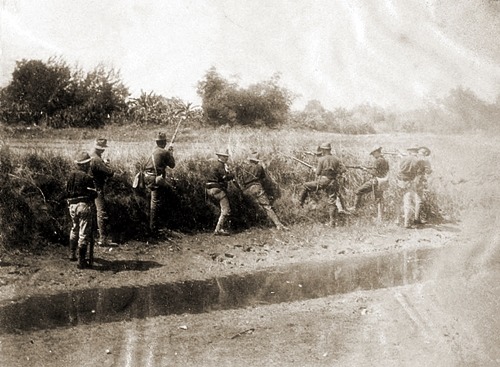 US soldiers at Caloocan firing line Feb 10 1899