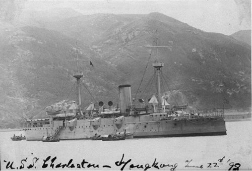 USS Charleston at Hong Kong 1898
