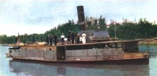 USS Laguna de Bay bombards Filipinos along Pasig River 1899