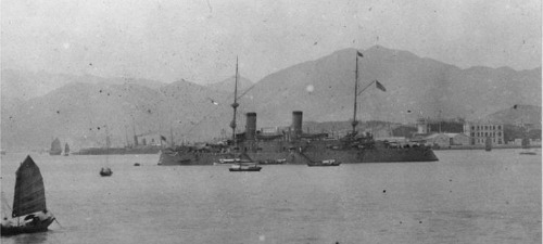 USS Olympia at Hong Kong ca April 1898