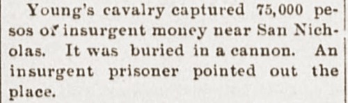 Young's cavaley capture money, Marietta Daily Leader, Nov. 19, 1899 page 1