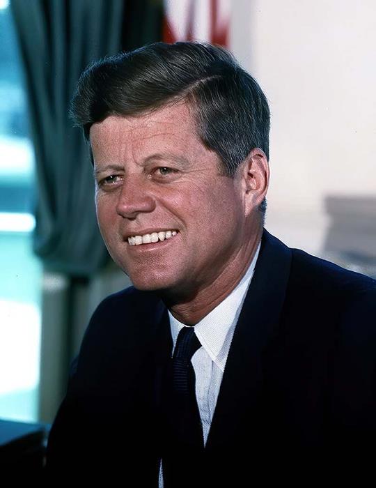 John F. Kennedy, photograph in the Oval Office, 1963
