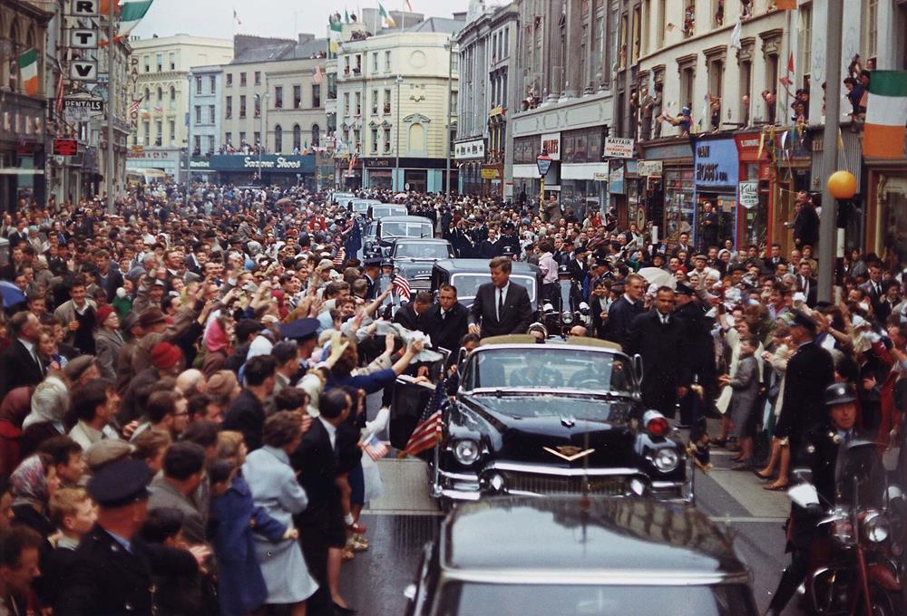Kennedy's motorcade through Cork, Ireland on June 28, 1963