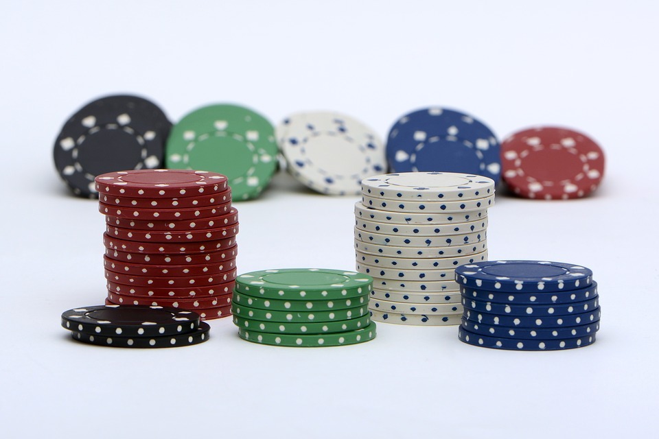 poker chips on a table