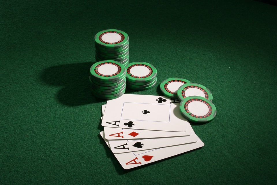 poker chips and playing cards