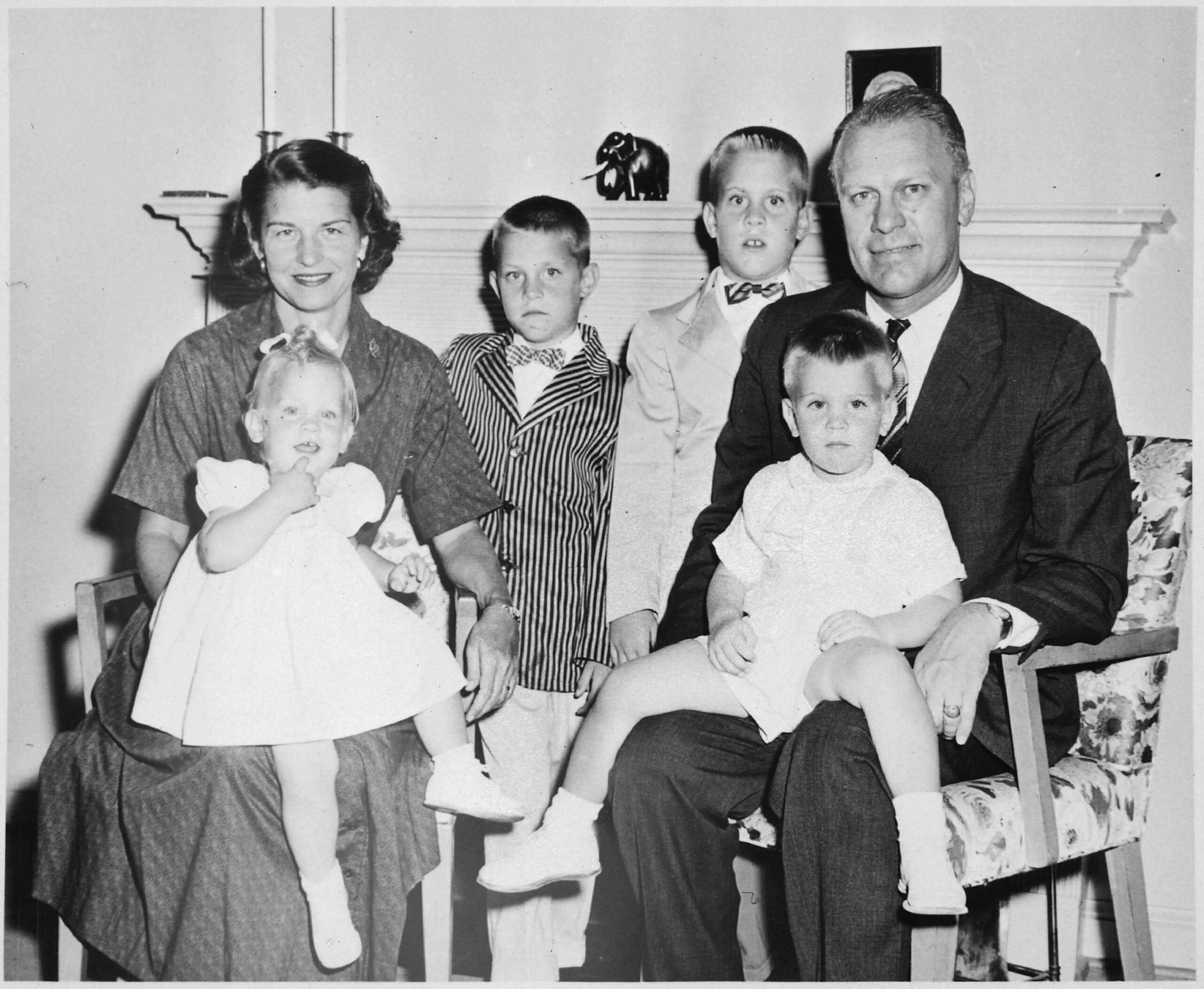 Gerald R. Ford with his wife betty and their children