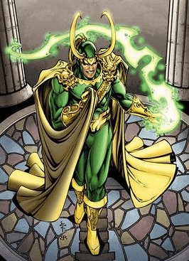 Artwork of Loki from a Marvel Comic