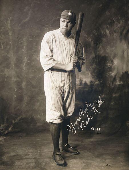 a portrait of Babe Ruth in the 1920s
