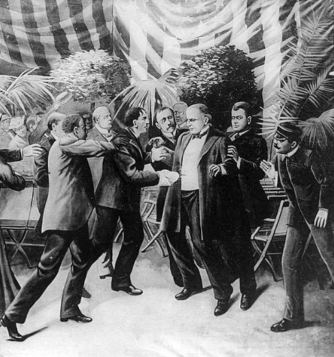 assassination of President William McKinley by Leon Czolgosz at Pan-American Exposition reception on September 6, 1901
