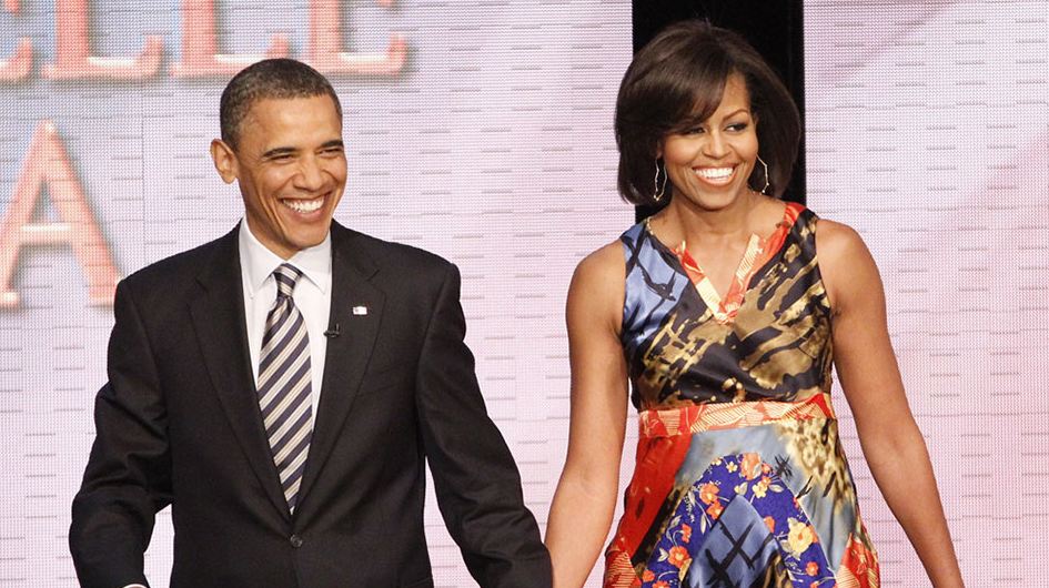 Portrait of Barack Obama and Michelle Obama
