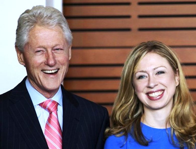 Portrait of the Bill Clinton with Chelsea Clinton