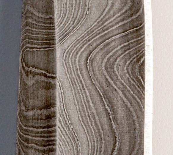 Pattern made on a Damascus Steel Knife. 