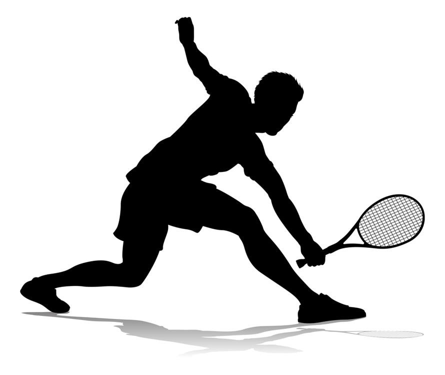 A tennis player silhouette