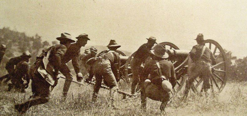 American soldiers battling the Moro rebels