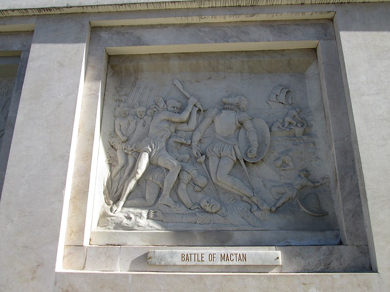 stone carving of the Battle of Mactan