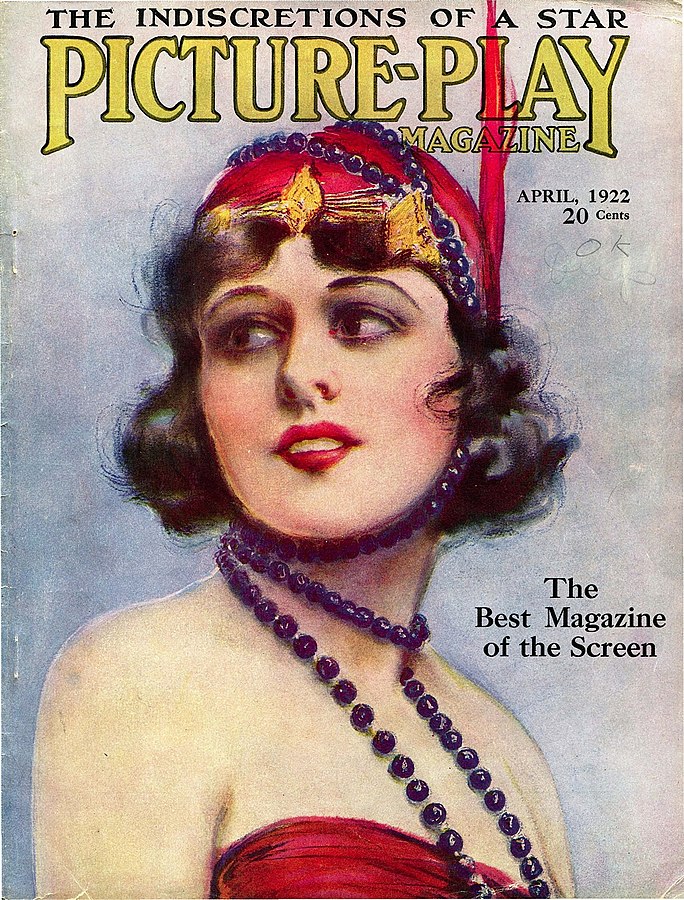 Flapper girl in Picture-Play cover April 1922