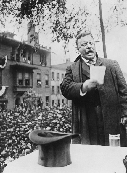 Theodore Roosevelt in a campaign in 1912