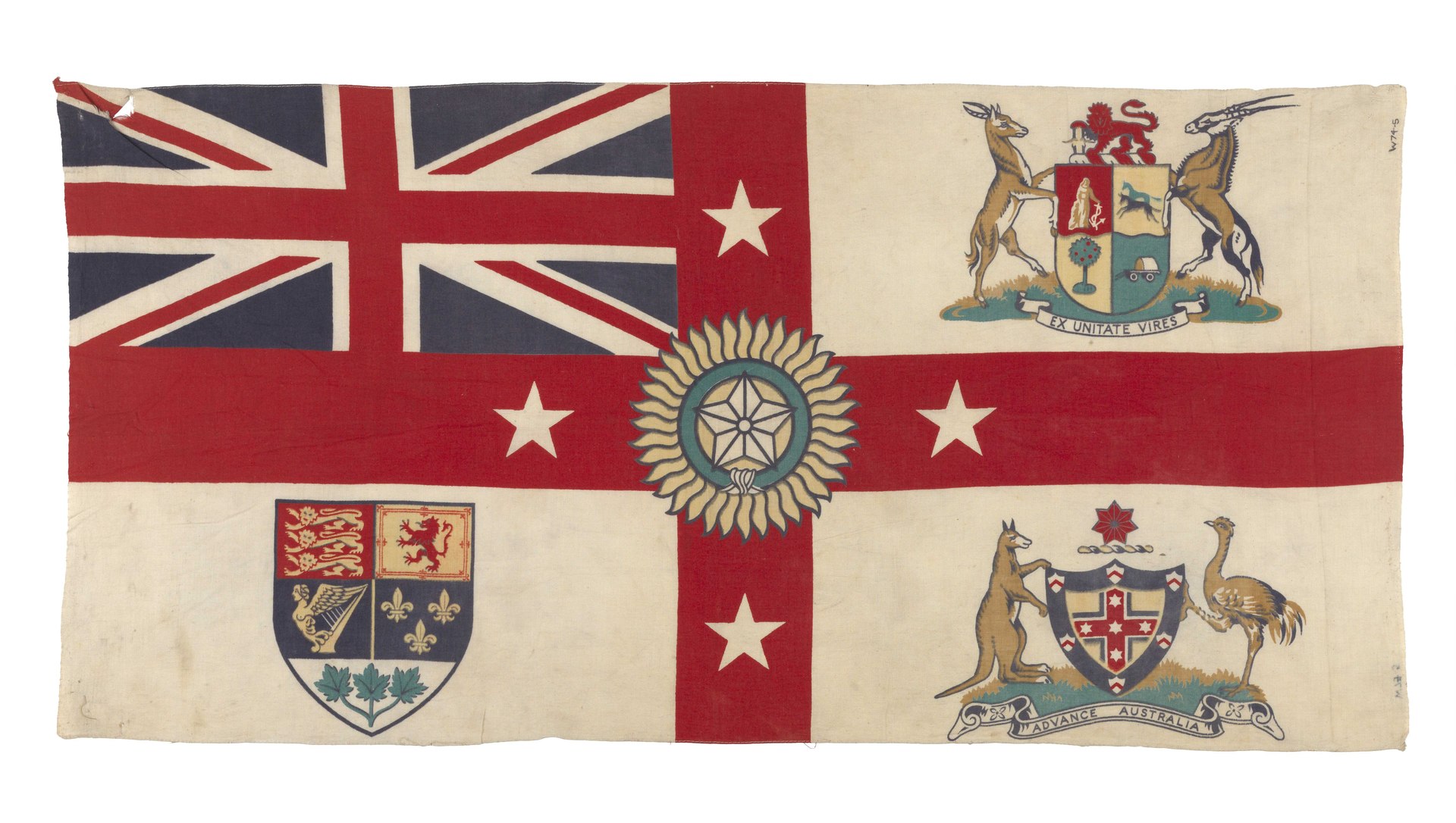 a flag of the British Empire with the arms of its dominions