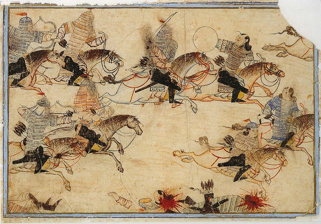 a painting depicting Mongols at war