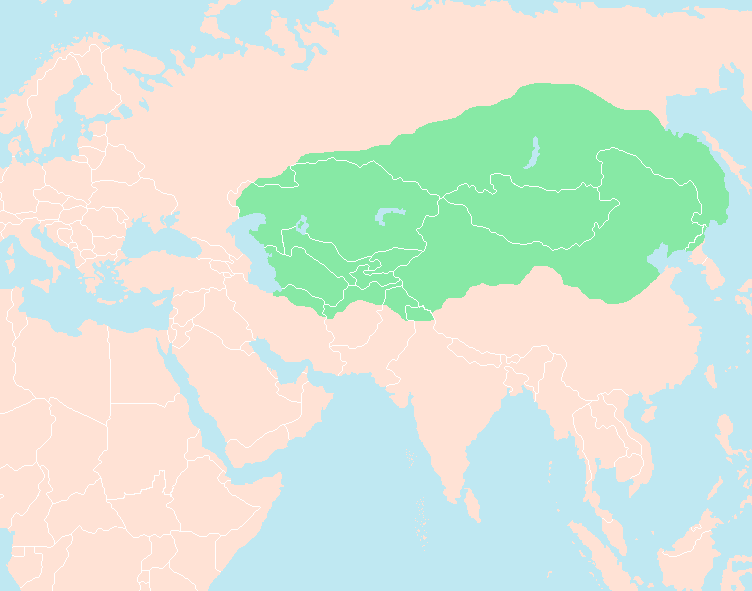 the Mongol Empire at Genghis Khan’s death