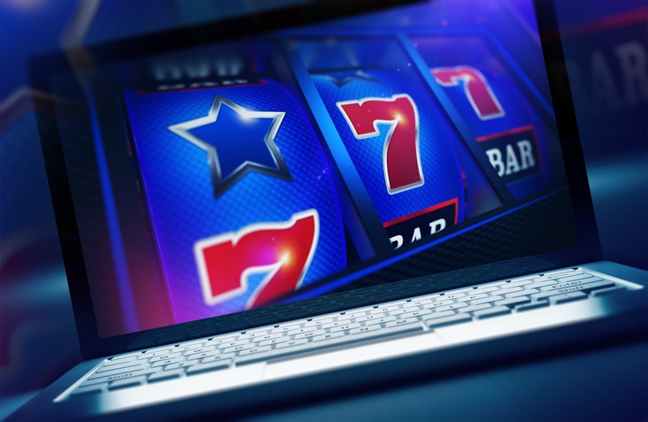 online slots on a laptop