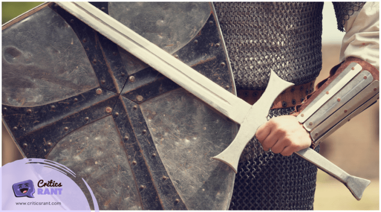 a knight in armor holding a sword and shield