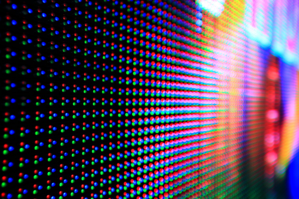 close-up of an LED panel