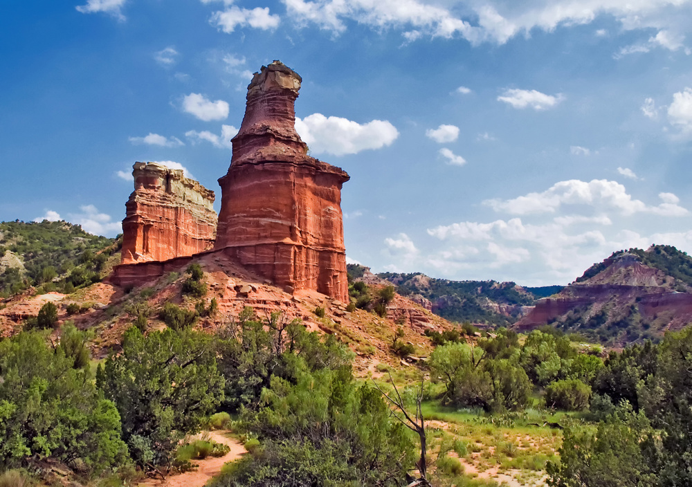 Palo Duro Canyon's lighthouse formation in Texas